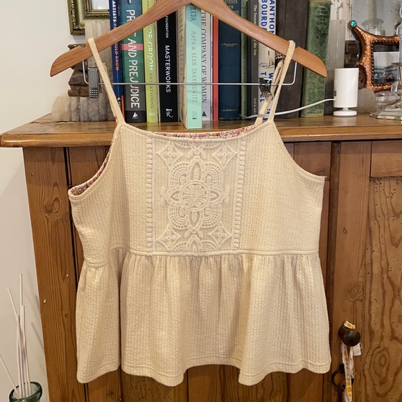 Anthropologie Cream Summer Top - Picture 1 of 6